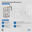 OJ Microline Thermostat with Built-in GFCI UTN4-4999. Non Programmable Thermostat for Radiant Floor Heating System, Dual Sensing and Dual Voltage 120v & 240v Capabilities. Includes Floor Sensor