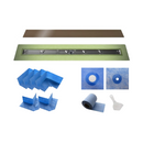 Profilitec Showertec Shower Drain Kit w/ Center Outlet - Bonding Flange Channel Body, Grate Cover, Waterproofing Band, and Putty Knife