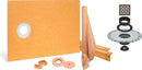 All-in-one Waterproof Shower Kit with 38"x60" Off-set Tray, 2" Flange and 4" Drain Cover