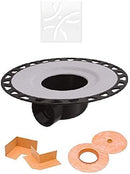 All-in-one Shower Drain Kit with 2" Horizontal ABS Bonding Flange, 4" Grate Assembly