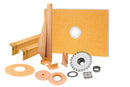 Schluter Systems Waterproof Shower Kit with 38"x60" Center Tray, 2" PVC Flange and 4" Drain Cover in Classic Style with Stainless Steel Finish, KSK9651525PVCE