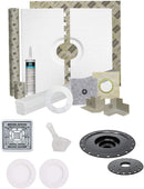 Laticrete HYDRO BAN 9243-3260-CDK Waterproofing Shower Kit 32 inch x 60 inch with 4 inch Grate, 2 inch Bonding Flange, Putty Knife, and Recessed Light