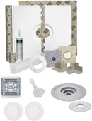 Laticrete HYDRO BAN 9243-3260-CDK Waterproofing Shower Kit 32 inch x 60 inch with 4 inch Grate, 2 inch Bonding Flange, Putty Knife, and Recessed Light