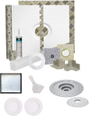 Laticrete HYDRO BAN 9243-3260-CDK Waterproofing Shower Kit 32 inch x 60 inch with 4 inch Grate, 2 inch Bonding Flange, Putty Knife, and Recessed Light