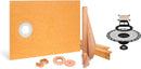 All-in-one Waterproof Shower Kit with 38"x60" Off-set Tray, 2" Flange and 4" Drain Cover