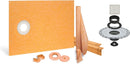 All-in-one Waterproof Shower Kit with 38"x60" Off-set Tray, 2" Flange and 4" Drain Cover