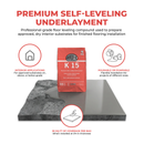 ARDEX K 15 Premium Self-Leveling Underlayment for Smoothing Interior Concrete Floors, Fast-Setting - 55 lb (25 kg) Bag (12433)