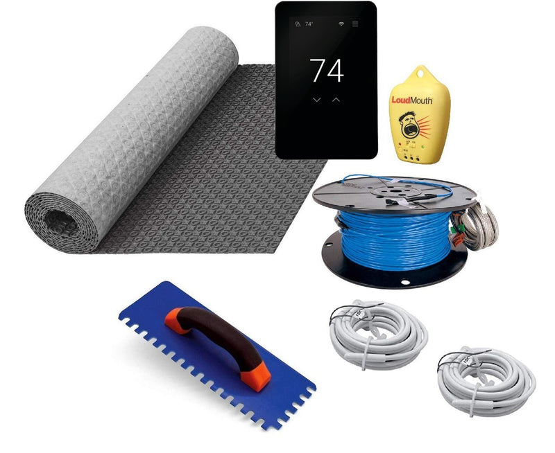 Suntouch Warmwire Eletric Radiant Floor Heating Kit with Suntouch WiFi Thermostat, HeatMatrix Membrane, Heat Cable and Safe Installation Tools