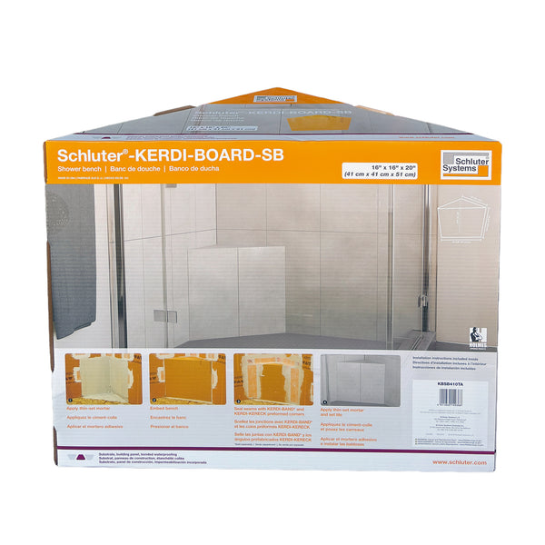 Schluter Systems Kerdi-Board-Sb Triangular Shower Bench 16" X 16" , Model: KBSB410TA