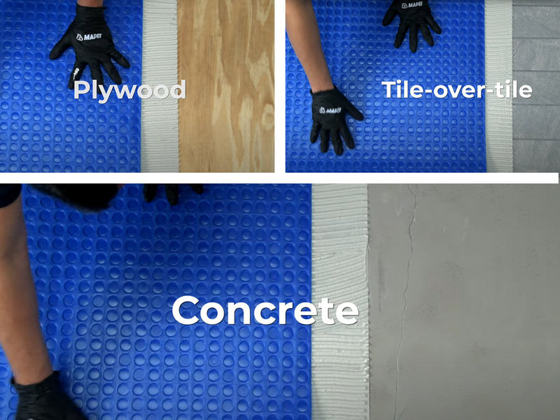 Mapei Mapeguard UM 35 Uncoupling Crack Isolation Membrane 54 Sq Ft Roll for Ceramic Tile And Stone Tile, 1/8 Inch Thick HDPE Waterproofing Flooring Underlayment