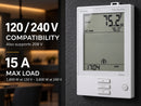 Drexma Programmable Floor Heating Thermostat with Buttons, Class-A GFCI, Dual Sensing, and Dual Voltage for Electric Radiant Floor Heating Systems, 120V-240V Cables (UDG-4999)