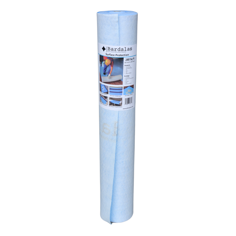 Bardalas Multi-Purpose Temporary Surface & Floor Protection Mat 40 In x 84 Ft Reusable Roll, 280 Sq Ft for Construction Projects - Protects Hardwood, Tile, Carpet, Countertops, Bathtubs (KA-BA-TFP4084)