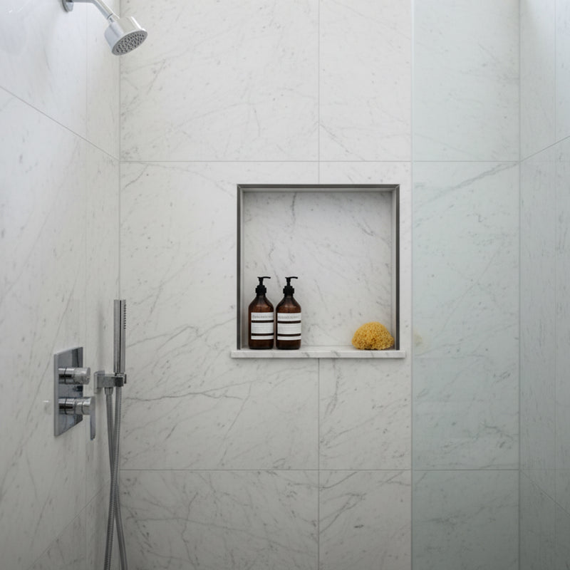 Prova TT8800NCH16 Prefabricated Durable Polystyrene Building Panel Waterproof Shower Niche, 16 Inch x 16 Inch, for Tiled Shower Surrounds, Bathrooms And Kitchen