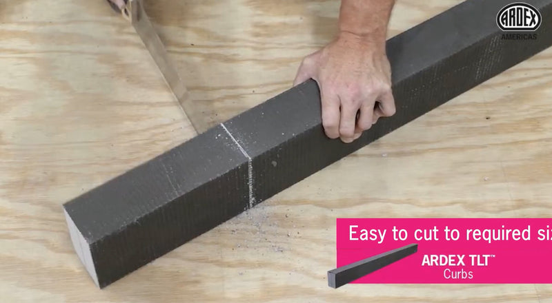 Ardex TLT Prefabricated Vapor-Resistant Lightweight Waterproof Durable Cementitious XPS Foam Shower Curb, with Alkali Resistant Fiberglass Mesh, for Tiled Shower Surrounds, TLT 603 - 4.5 Inch x 3 Inch x 72 Inch