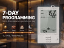 Drexma Programmable Floor Heating Thermostat with Buttons, Class-A GFCI, Dual Sensing, and Dual Voltage for Electric Radiant Floor Heating Systems, 120V-240V Cables (UDG-4999)