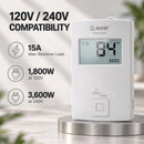 Mapei Thermo Basic Non-Programmable Thermostat, for Electric Radiant Heated Floors, for 120V/240V Underfloor Heating Cables with Floor Temperature Sensor and Built-in GFCI (2855401)