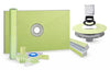 Profilitec Showertec Complete Waterproof Shower Kit with 32" x 60" Center Tray, Drain Kit, Curb, Foiltec Membrane System and 4" Drain Cover for Tile-Ready Shower Installations