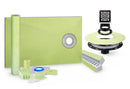 Profilitec Showertec Complete Waterproof Shower Kit with 32" x 60" Offset Tray, Drain Kit, Curb, Foiltec Membrane System and 4" Drain Cover for Tile-Ready Shower Installations