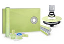 Profilitec Showertec Complete Waterproof Shower Kit with 32" x 60" Offset Tray, Drain Kit, Curb, Foiltec Membrane System and 4" Drain Cover for Tile-Ready Shower Installations