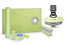 Profilitec Showertec Complete Waterproof Shower Kit with 32" x 60" Offset Tray, Drain Kit, Curb, Foiltec Membrane System and 4" Drain Cover for Tile-Ready Shower Installations