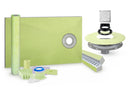 Profilitec Showertec Complete Waterproof Shower Kit with 32" x 60" Offset Tray, Drain Kit, Curb, Foiltec Membrane System and 4" Drain Cover for Tile-Ready Shower Installations