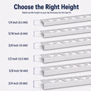 Wintermo Tile Edge Protection Profile Trim, 10-Piece Pack, 8 Ft Length, Metal Tile Edging for Wall and Floor Tile Finishing