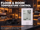 Drexma Programmable Floor Heating Thermostat with Buttons, Class-A GFCI, Dual Sensing, and Dual Voltage for Electric Radiant Floor Heating Systems, 120V-240V Cables (UDG-4999)