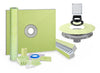 Profilitec Showertec Complete Waterproof Shower Kit with 72" x 72" Center Tray, Drain Kit, Curb, Foiltec Membrane System and 4" Drain Cover for Tile-Ready Shower Installations