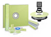 Profilitec Showertec Complete Waterproof Shower Kit with 36" x 36" Center Tray, Drain Kit, Curb, Foiltec Membrane System and 4" Drain Cover for Tile-Ready Shower Installations