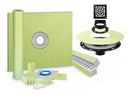 Profilitec Showertec Complete Waterproof Shower Kit with 36" x 36" Center Tray, Drain Kit, Curb, Foiltec Membrane System and 4" Drain Cover for Tile-Ready Shower Installations