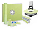 Profilitec Showertec Complete Waterproof Shower Kit with 48" x 48" Center Tray, Drain Kit, Curb, Foiltec Membrane System and 4" Drain Cover for Tile-Ready Shower Installations