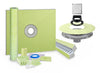 Profilitec Showertec Complete Waterproof Shower Kit with 36" x 36" Center Tray, Drain Kit, Curb, Foiltec Membrane System and 4" Drain Cover for Tile-Ready Shower Installations