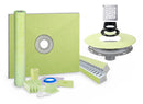 Profilitec Showertec Complete Waterproof Shower Kit with 36" x 36" Center Tray, Drain Kit, Curb, Foiltec Membrane System and 4" Drain Cover for Tile-Ready Shower Installations