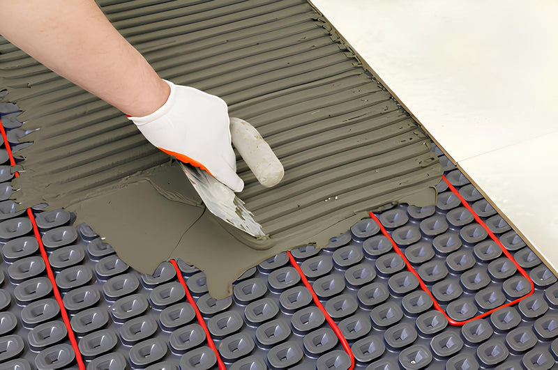 Chemelex Nuheat Underfloor Electric Radiant Floor Heating Kit with 120/240V Floor Cable and nVent AC0056 Home Programmable Thermostat