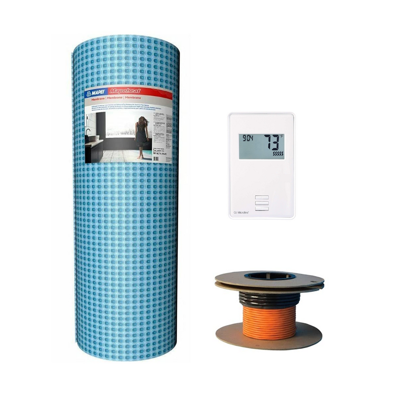TRM Radiant Floor Heating Kit Includes - Mapei Uncoupling Membrane, OJ Microline Thermostat With Heat Cable