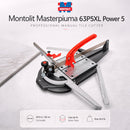 Montolit Masterpiuma Power 5 Manual Tile Cutter For Large Format Tiles, 24.5" (63 cm), 63P5 XL