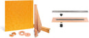 All-in-one Waterproof Linear Shower Kit with 55"x55" Off-set Tray, Off-set Drain, and Grate