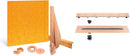 All-in-one Waterproof Linear Shower Kit with 55"x55" Off-set Tray, Off-set Drain, and Grate