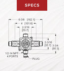 Pfister 0X8 Series Tub & Shower Rough-In Valve with Pressure Balance Cartridge, 1/2 in. IP or Copper Sweat Connections