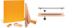 All-in-one Waterproof Linear Shower Kit with 55"x55" Off-set Tray, Off-set Drain, and Grate