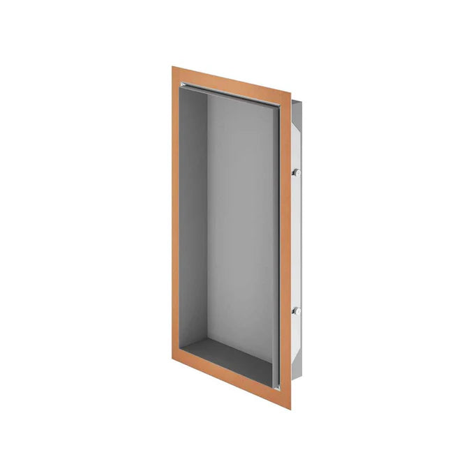Schluter Systems Design Prefabricated Vapor-resistant Lightweight Waterproof Shower Niche - Made of Powder-Coated Aluminum for Tiled Walls - 11-3/4" Width, 23-9/16" Height, 3-5/8" Depth, Greige - DNA2TSBG