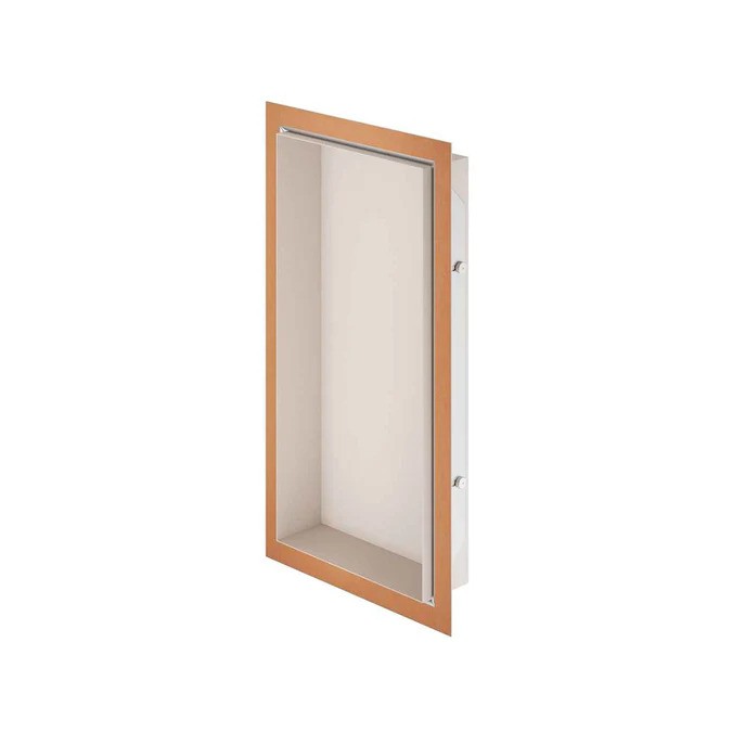 Schluter Systems Design Prefabricated Vapor-resistant Lightweight Waterproof Shower Niche - Made of Powder-Coated Aluminum for Tiled Walls - 11-3/4" Width, 23-9/16" Height, 3-5/8" Depth, Ivory - DNA2TSI