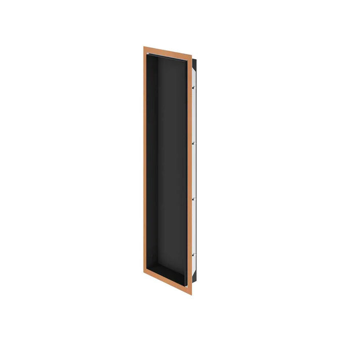 Schluter Systems Design Prefabricated Vapor-resistant Lightweight Waterproof Shower Niche - Made of Powder-Coated Aluminum for Tiled Walls - 11-3/4" Width, 47-3/16" Height, 3-5/8" Depth, Matte Black - DNA3MGS