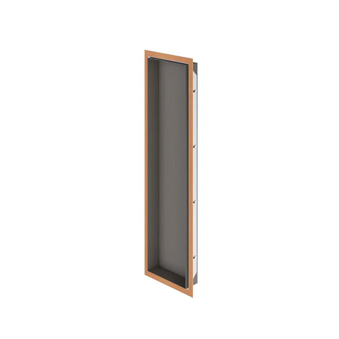Schluter Systems Design Prefabricated Vapor-resistant Lightweight Waterproof Shower Niche - Made of Powder-Coated Aluminum for Tiled Walls - 11-3/4" Width, 47-3/16" Height, 3-5/8" Depth, Dark Anthracite - DNA3TSDA