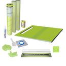 Profilitec Waterproof Linear Shower Kit: 52"x66" Off-set Shower Pan (Tray), Center Outlet Channel Body Drain and Cover