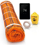 SunTouch TapeMat Electric Radiant Floor Heating Kit with SunStat CommandPlus Touchscreen Programmable Smart Thermostat and Open-Weave Orange Mesh, 120/240V