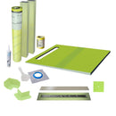 Profilitec Waterproof Linear Shower Kit: 52"x44" Off-set Shower Pan (Tray), Center Outlet Channel Body Drain and Cover