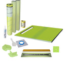 Profilitec Waterproof Linear Shower Kit: 52"x44" Off-set Shower Pan (Tray), Center Outlet Channel Body Drain and Cover