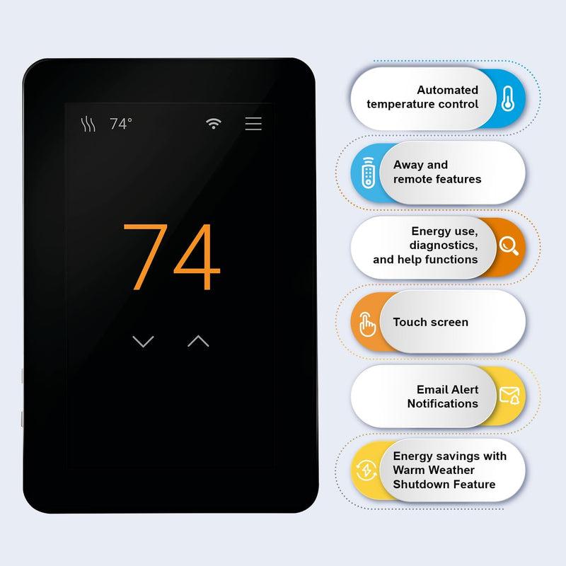 SunTouch SunStat CommandPlus WiFi Programmable 500950-SB Thermostat for Radiant Heating Floors, 120V/240V with Built-in GFCI