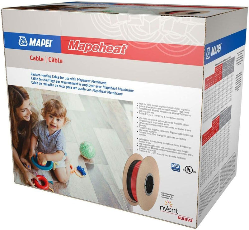 Mapei Mapeheat Electric Radiant Floor Heating Kit with DUO Membrane, Thermostat, Underfloor Heat Cable and Safe Installation Tools